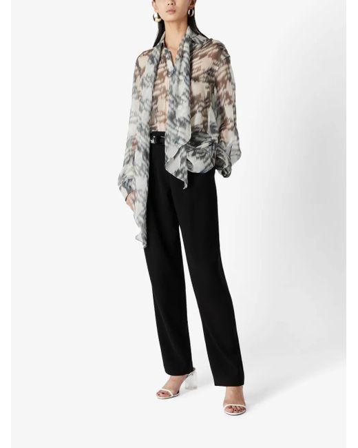 Giorgio Armani Black Tailored Straight-Leg Trousers