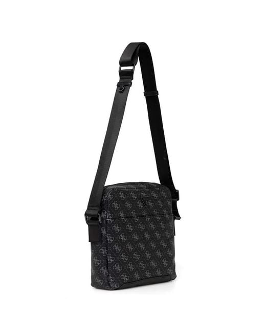 Guess Black Torino Patterned Messenger Bag for men