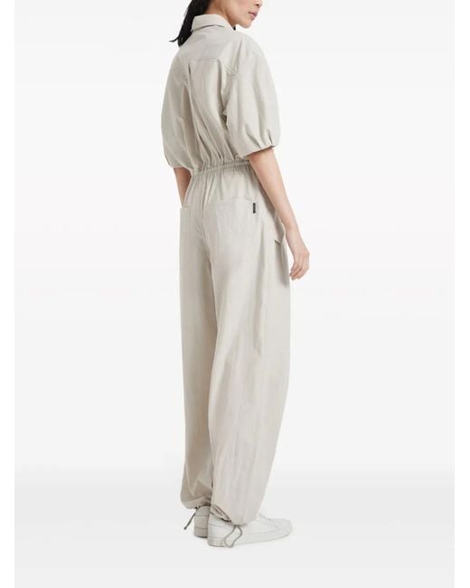 Brunello Cucinelli White Wide-Leg Cotton Jumpsuit