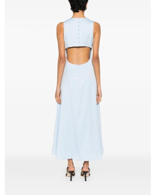 Maje White Open-Back Maxi Dress