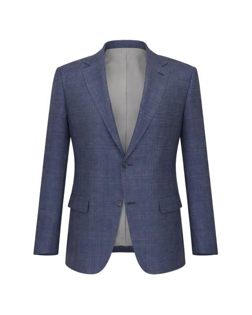 Canali Blue Single-Breasted Blazer for men