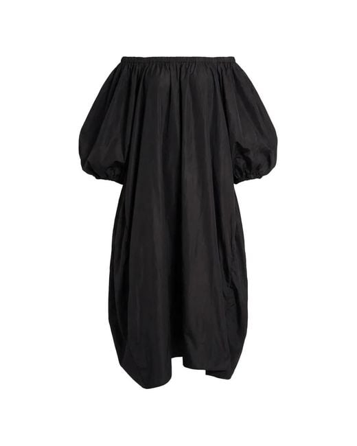 Valentino Garavani Black Off-Shoulder Puff-Sleeve Dress