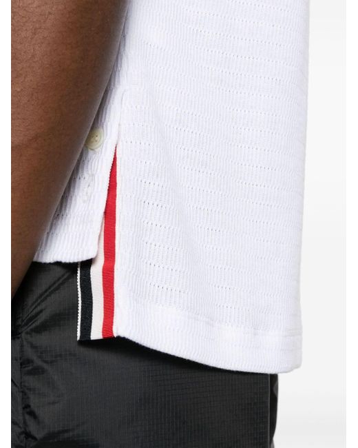 Thom Browne White Rwb-stripe Cotton Shirt for men