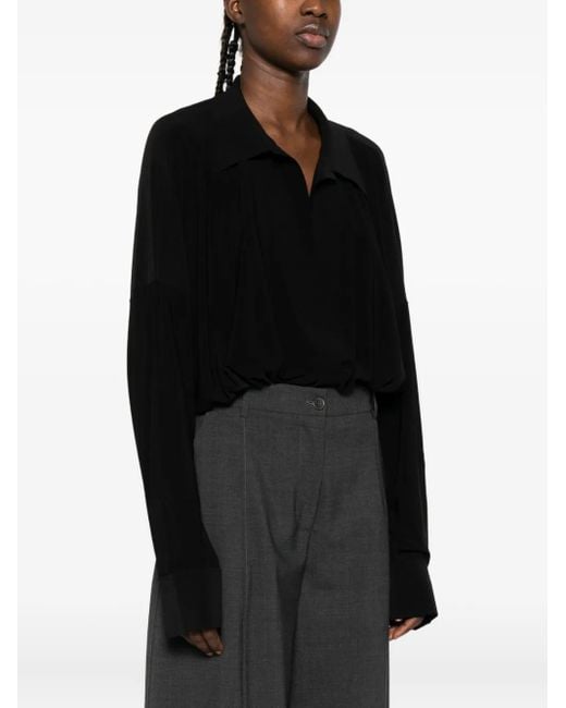 Norma Kamali Black Long-Sleeve Bodysuit