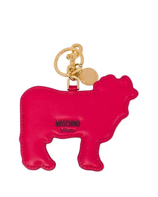 Moschino White Cow Keyring