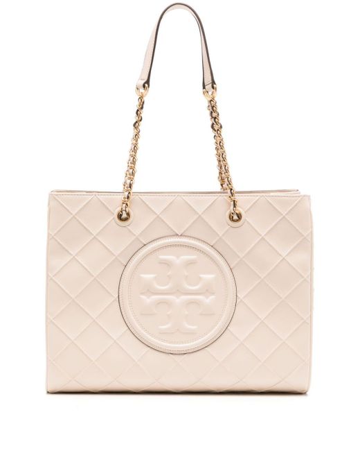 Tory Burch Fleming Chain-link Tote Bag Natural