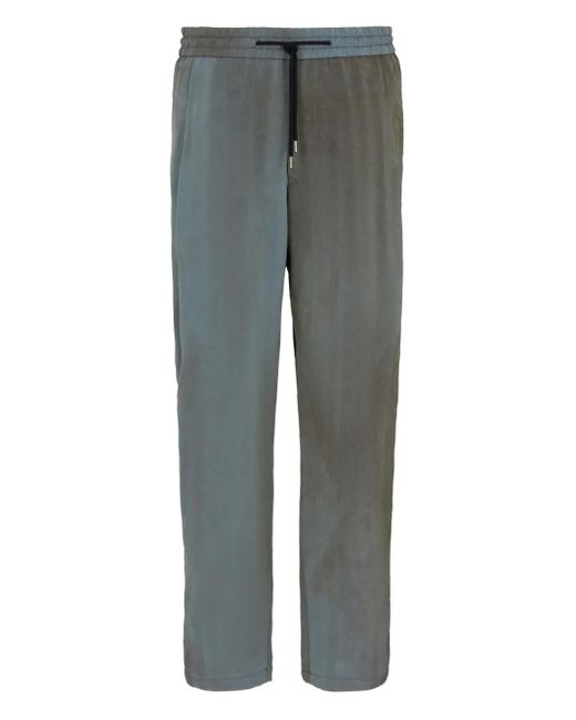 Giorgio Armani Gray Drawstring Two-Tone Trousers for men