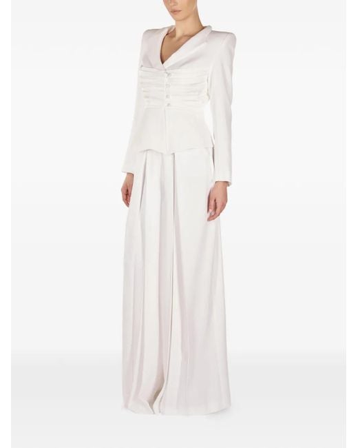 ARAFTU White Button-Embellished All
