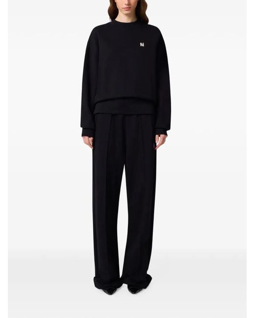 MSGM Blue Logo-Patch Drawstring Track Pants