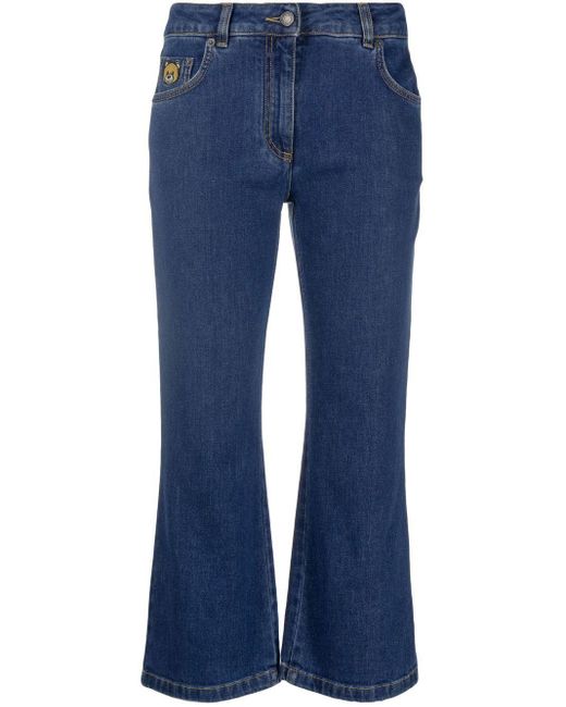 Moschino Denim Teddy Bear Appliqué Kick Flare Jeans in Blue Lyst Canada