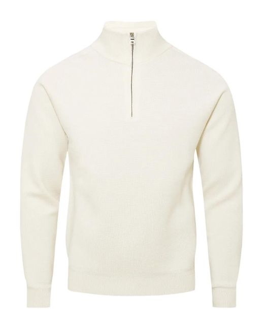 Orlebar Brown White Lennard Merino Double-Knit Sweater for men