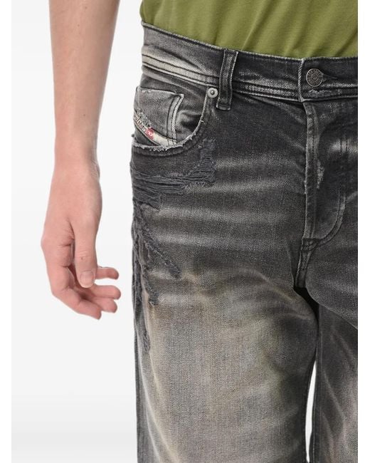DIESEL Gray D-Finitive Distressed Jeans for men