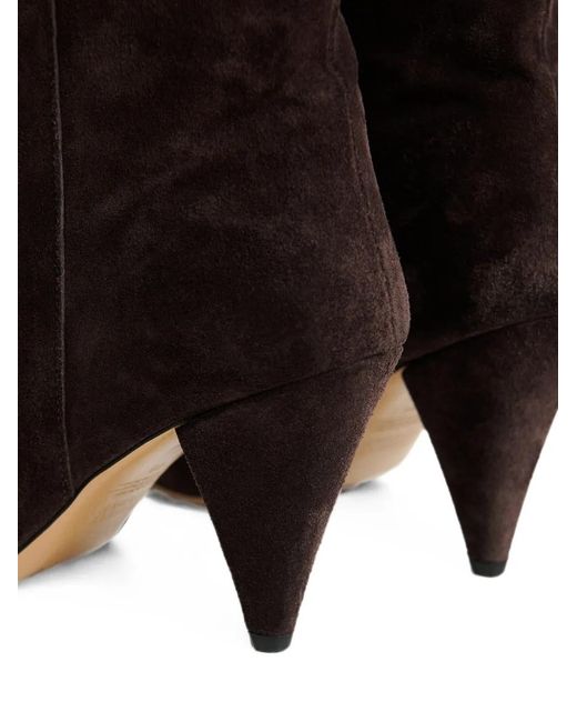 Essentiel Antwerp Brown Pointed-Toe Slouched Knee-High Boots