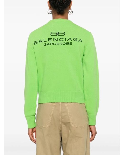 Balenciaga Green Crew Neck Long Sleeves