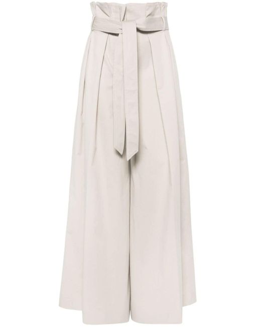 Pantalones anchos con pinzas Moschino de color White
