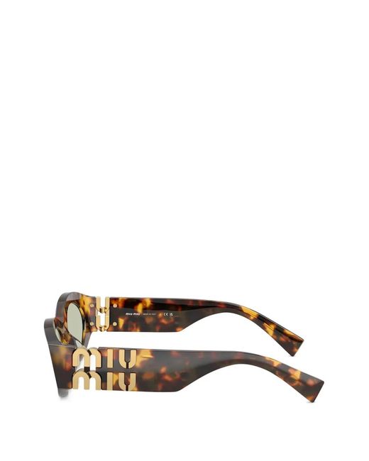 Miu Miu Metallic Tortoiseshell-Effect Oval-Frame Sunglasses