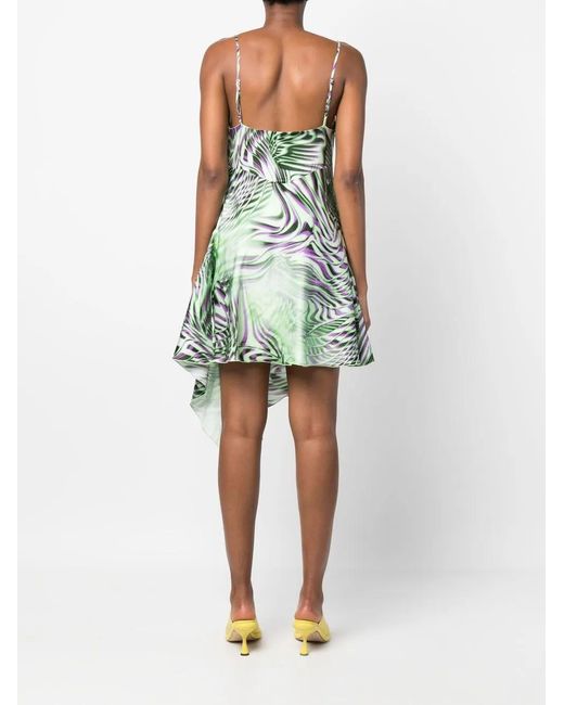 DIESEL Green All-Over Graphic-Print Cami Dress