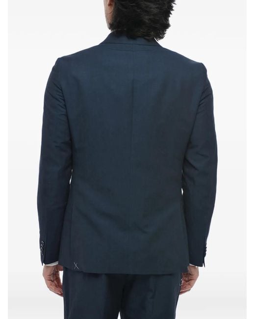 Corneliani Blue Single-Breasted Notch-Lapel Suit for men