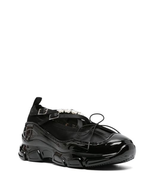 Simone Rocha Black Beaded Tracker Sneakers