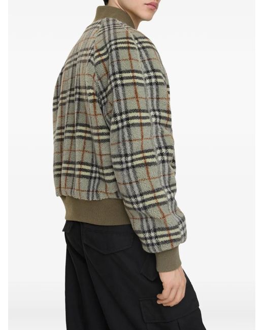 Burberry Green Reversible Nylon Bomber Jacket for men