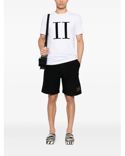 Les Deux White Roman Numeral Cotton Tshirt for men