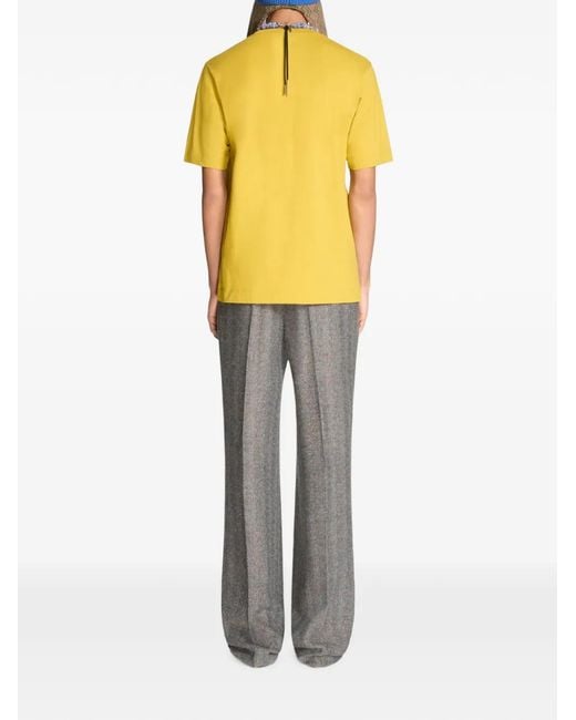 Dries Van Noten Yellow Regular-Fit Cotton T-Shirt for men