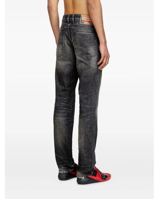 DIESEL Gray Relaxed Fit Distressed Jeans for men