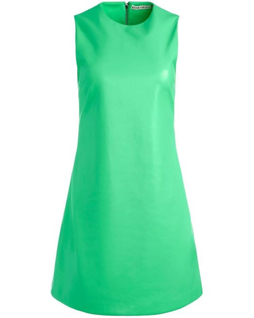 Alice + Olivia Coley Faux-leather Mini Dress in Green | Lyst Canada