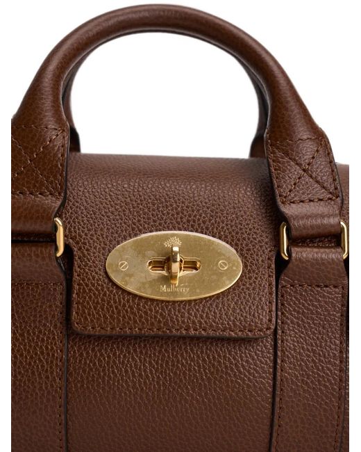 Mulberry Brown Mini Bayswater Grained Tote Bag
