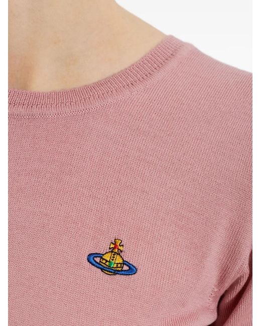 Vivienne Westwood Pink Bea Orb-Embroidered Sweater