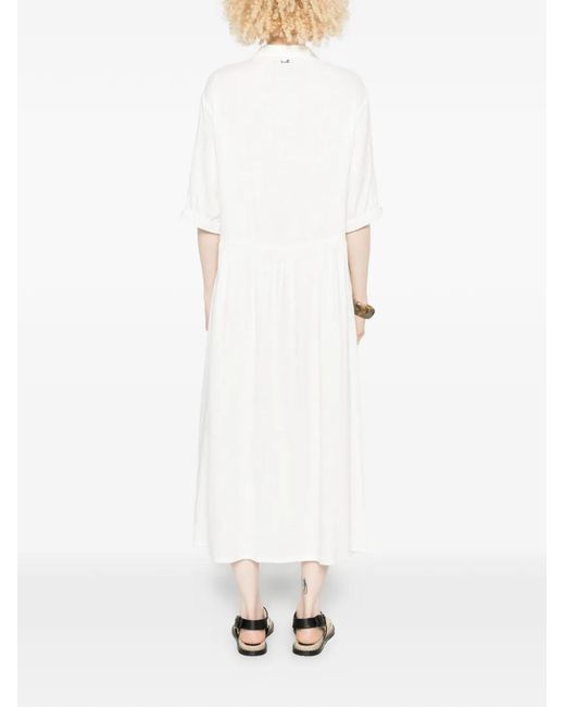 Herno White Buttoned Midi Dress