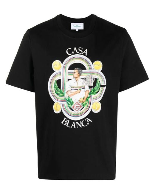 Casablanca Black Organic Cotton-jersey T-shirt X for men