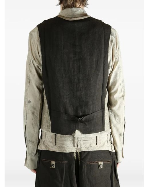 Ziggy Chen Green Two-Tone Waistcoat for men