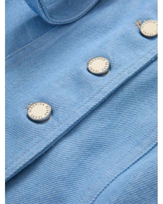 Veronica Beard Blue Spensley Button-Up Top
