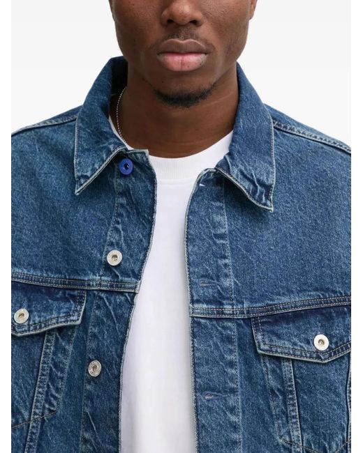 Karl Lagerfeld Blue Logo-Print Denim Jacket for men