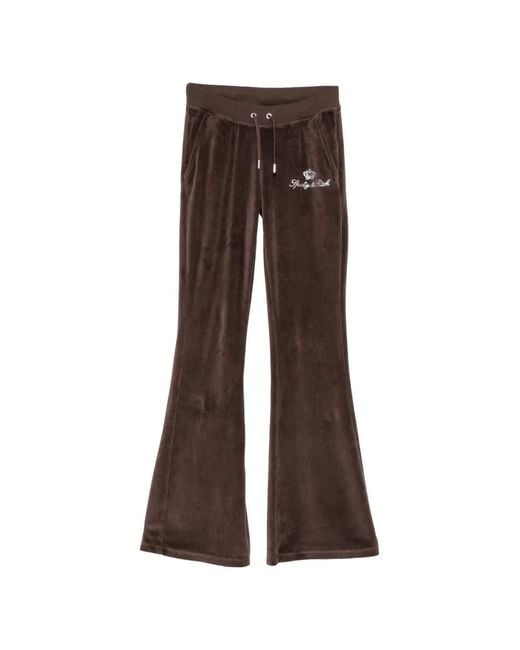 Sporty & Rich Brown X Juicy Couture Rhinestone-Embellished Track Pants