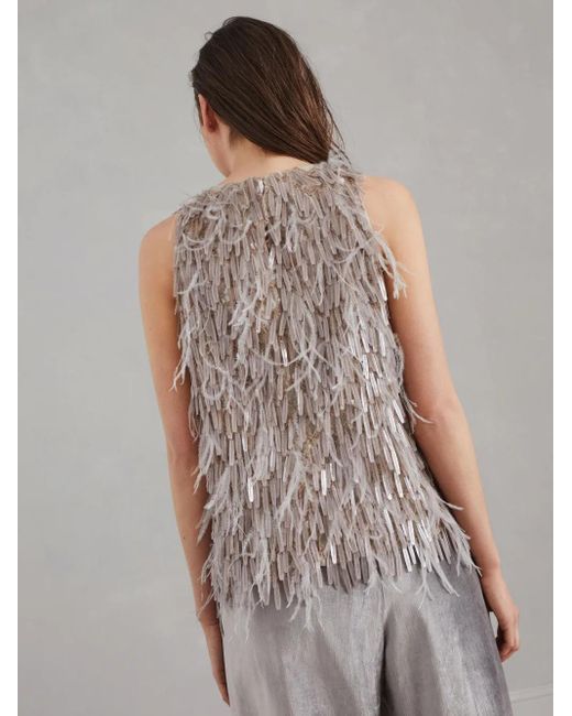Brunello Cucinelli Brown Dazzling Embroidered Top