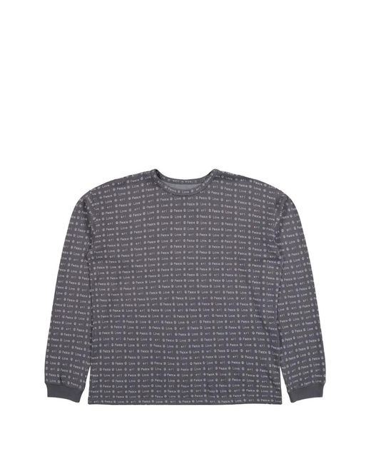 ERL Gray Jacquard-Knit Long-Sleeved T-Shirt for men