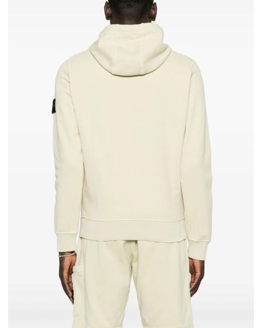 Stone Island White Felpa Con Logo for men