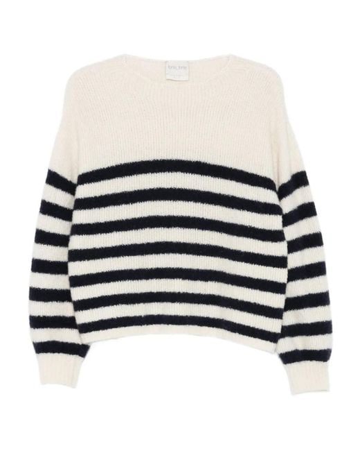 Forte_forte White Striped Sweater