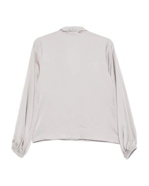 D.exterior Women's White Draped Top