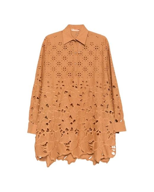 Ermanno Scervino Orange Broderie-Anglaise Mini Dress