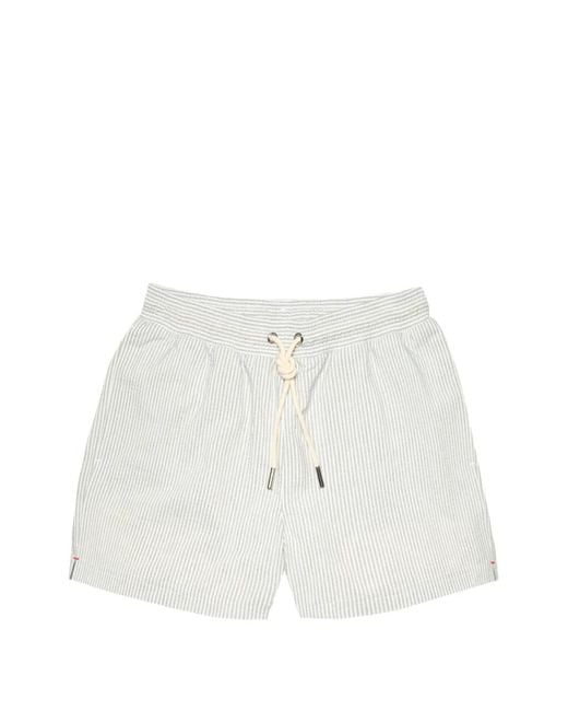 Orlebar Brown White Jack Seersucker Stripe Swim Shorts for men