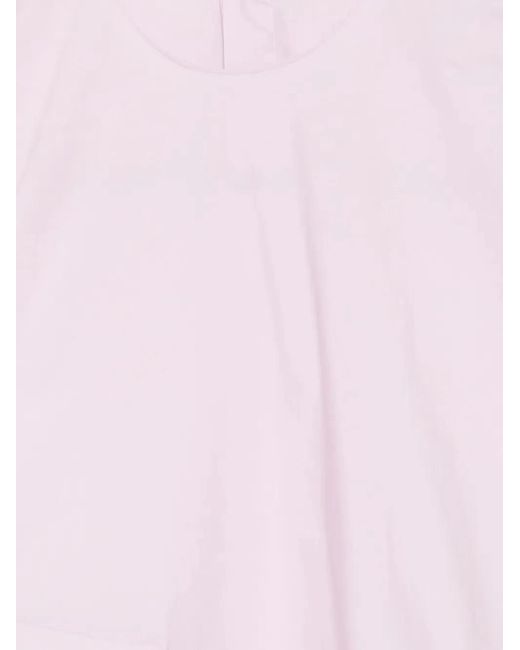 JNBY Pink Asymmetric Ruffled Blouse