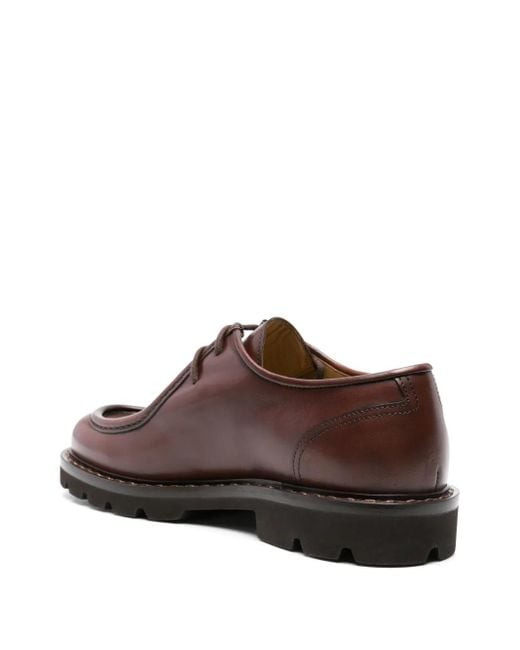 Scarosso Brown Damiano Leather Derby Shoes for men