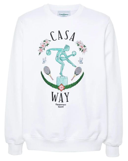 Casablanca Sweatshirt Mit Statue En Marbre-Stickerei in White für Herren