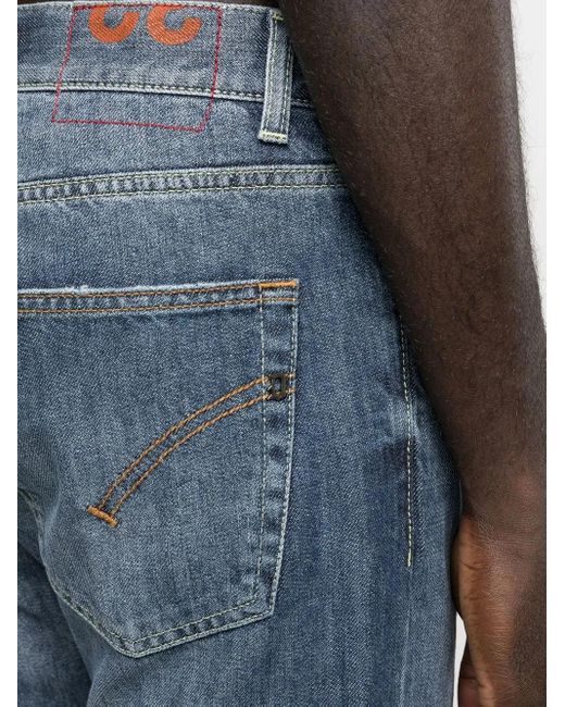 Dondup Blue Mid-Rise Tapered Jeans for men