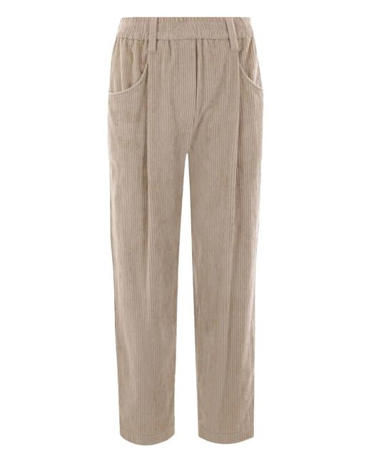 Brunello Cucinelli Natural Corduroy Trousers