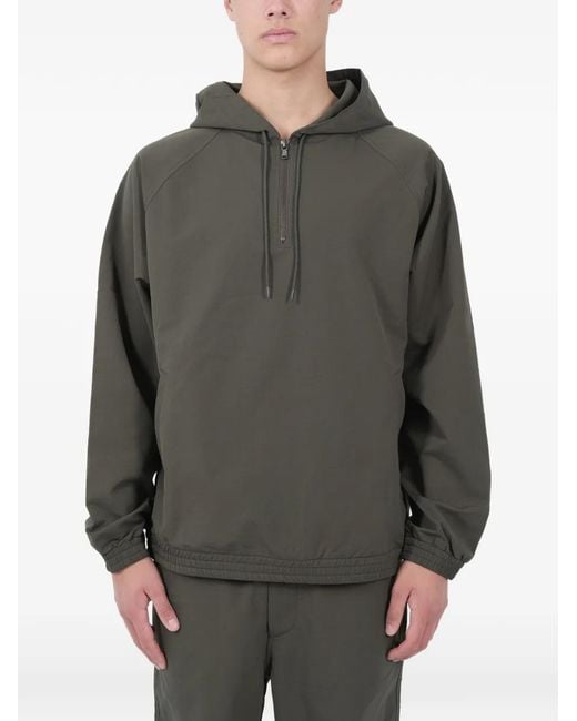 Nanamica Gray Neck-Zip Hoodie for men
