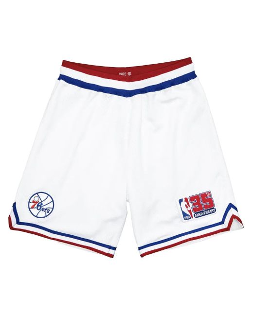 Mitchell & Ness Philadelphia 76Ers 1980/81 Authentic Shorts in het White voor heren